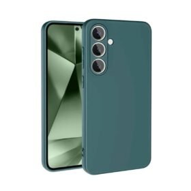 Samsung Galaxy S24 FE Kılıf Nano içi Kadife Silikon - Koyu Yeşil-(5796)
