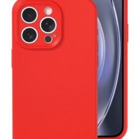 iPhone 16 Pro Kılıf Nano içi Kadife Silikon - Kırmızı-(5796)