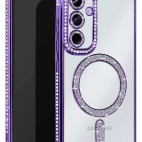 Samsung Galaxy S25 Plus Kılıf Joke Simli Magneticsafe Kılıf - Derin Mor-(5796)