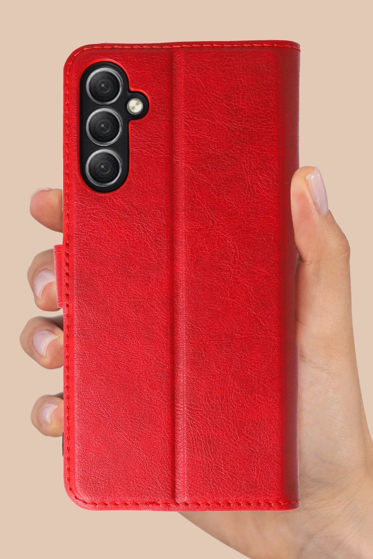 Samsung Galaxy A36 Kılıf Trend S Plus Kapaklı Kılıf - Taba-(5796) - Görsel 4