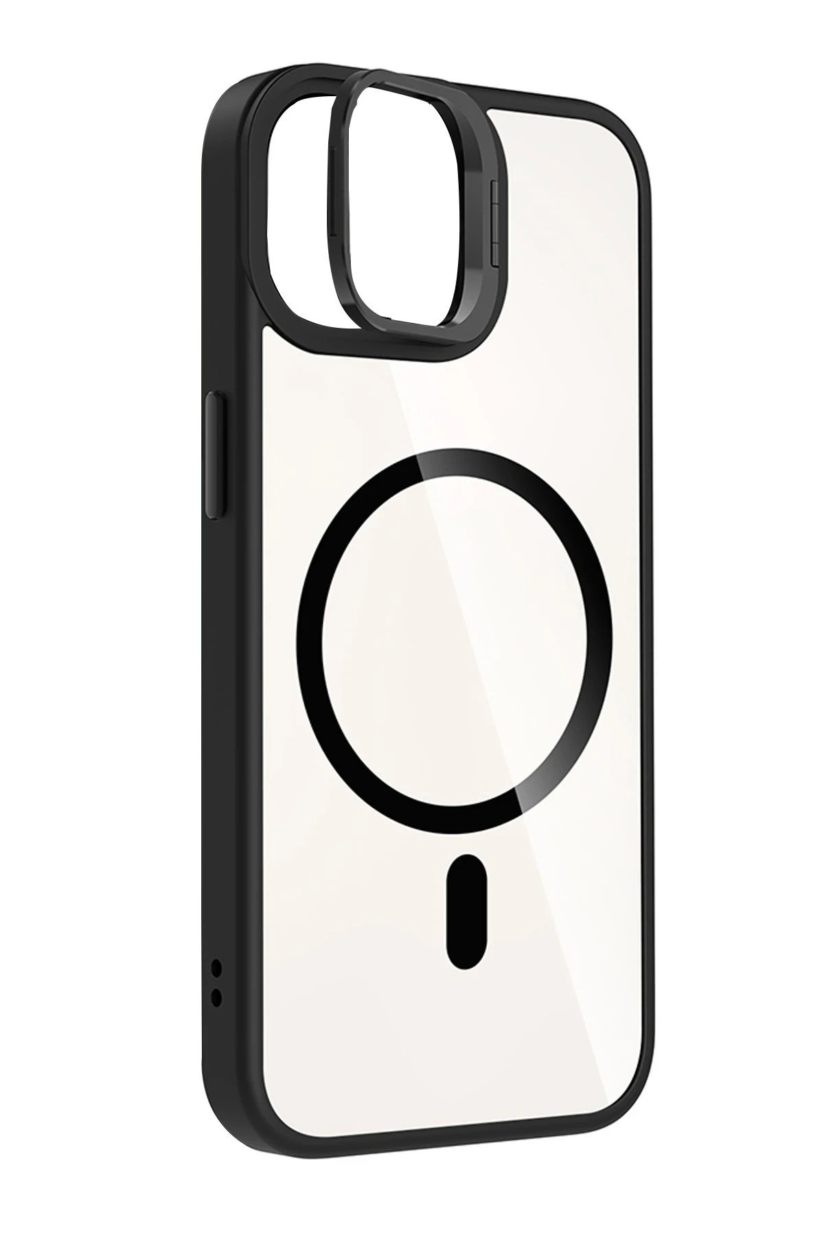 Apple iPhone 11 Remim Lensli Magsafe Standlı Kapak - Siyah-(5796) - Görsel 3