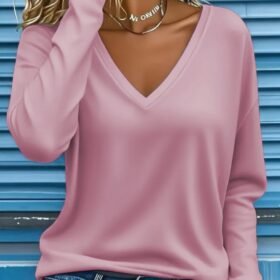 Kadın Uzun Kollu V Yakalı Dalgıç Bluz