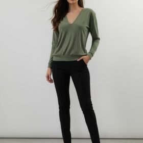 Kadın Uzun Kollu V Yaka Bluz